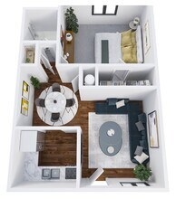 1 Bed 1 Bath | C 076 floor plan